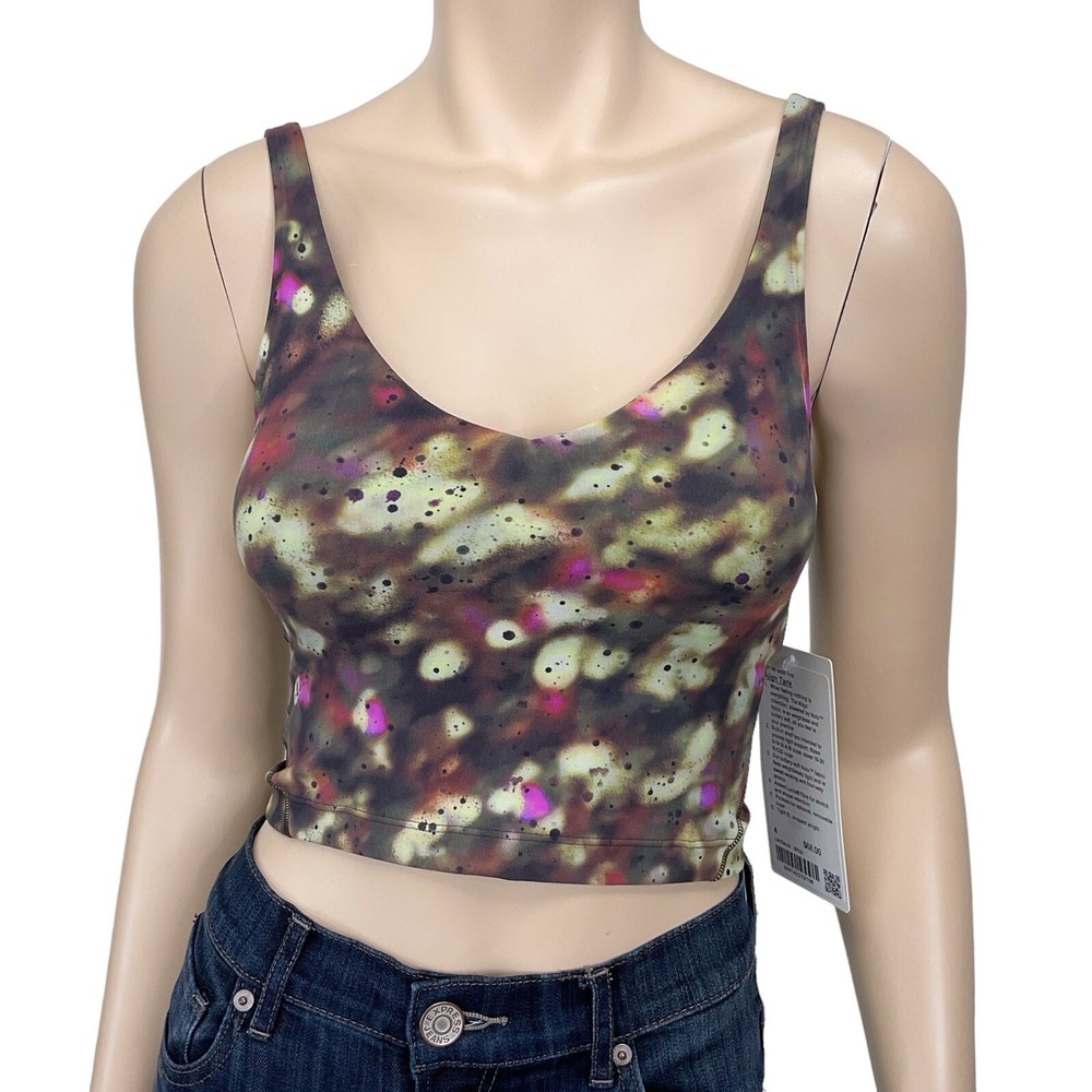 Lululemon Align Tank Women Size 4 Small Multi Color Print Crop Sports Bra NEW